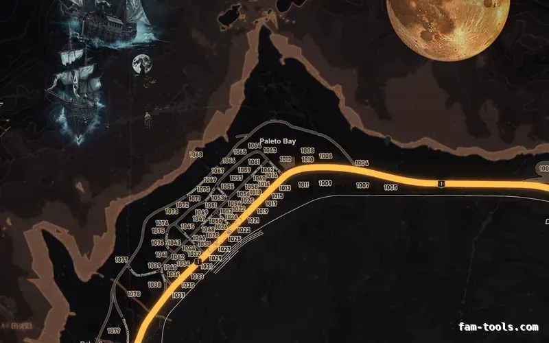 Halloween Orange HAUNTED EMBER FiveM-compatible minimap for GTA 5 — google style — showing Paleto Bay and Mount Chiliad