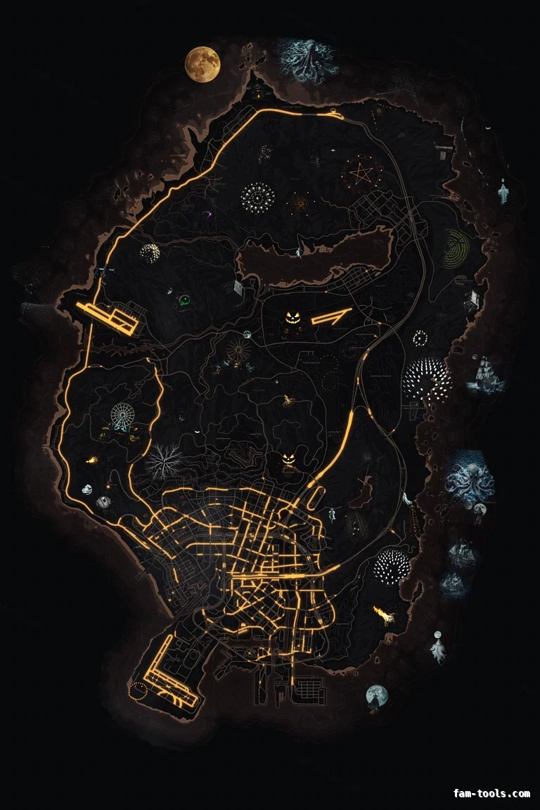 Halloween Orange FiveM Halloween minimap, the whole map