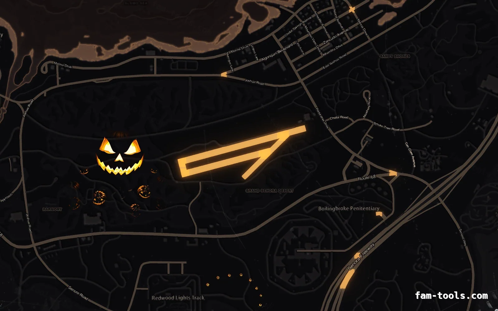Halloween Orange Halloween minimap — Sandy Shores Halloween Orange Halloween FiveM minimap, sandy shores