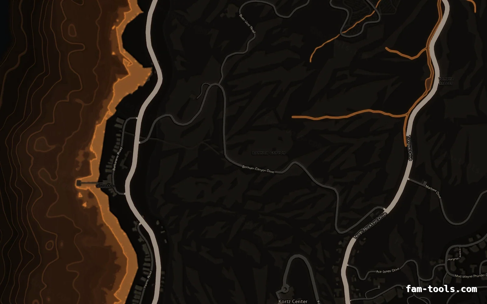 Coastline detail showing smooth edges