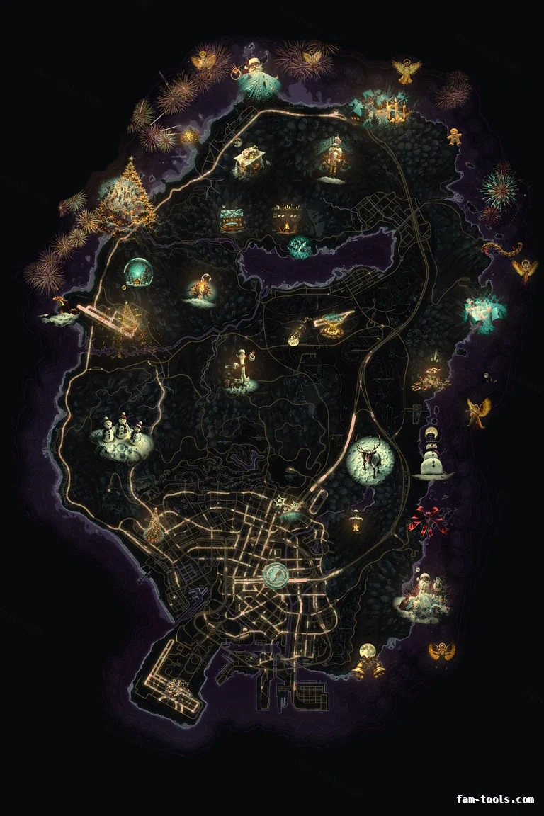 Christmas Pink FiveM Christmas minimap, the whole map