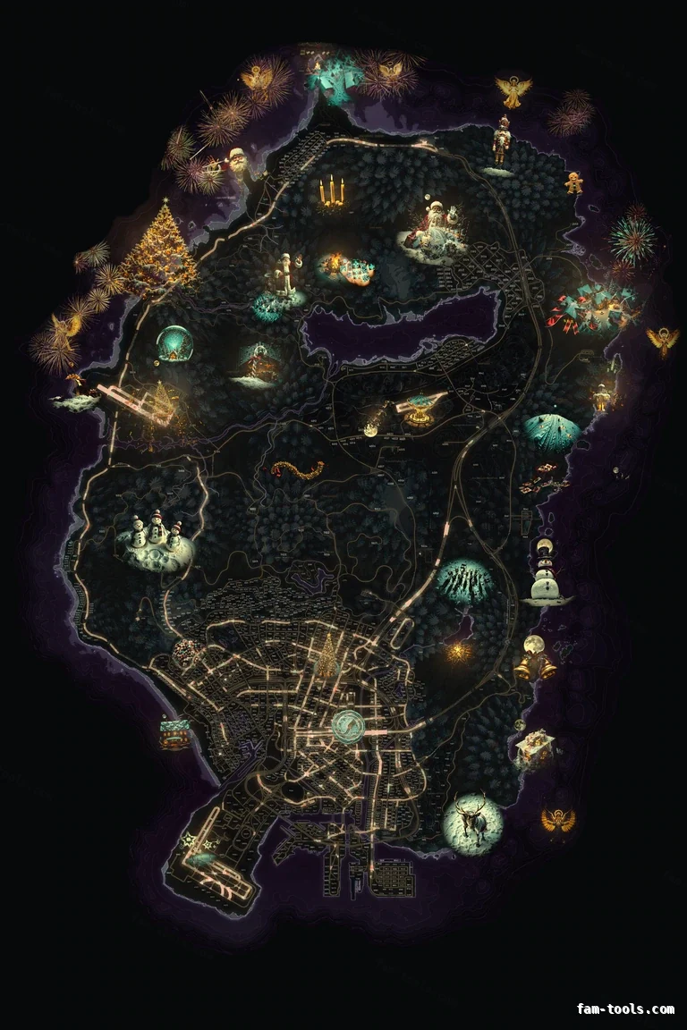 Christmas Pink FiveM Christmas minimap, the whole map
