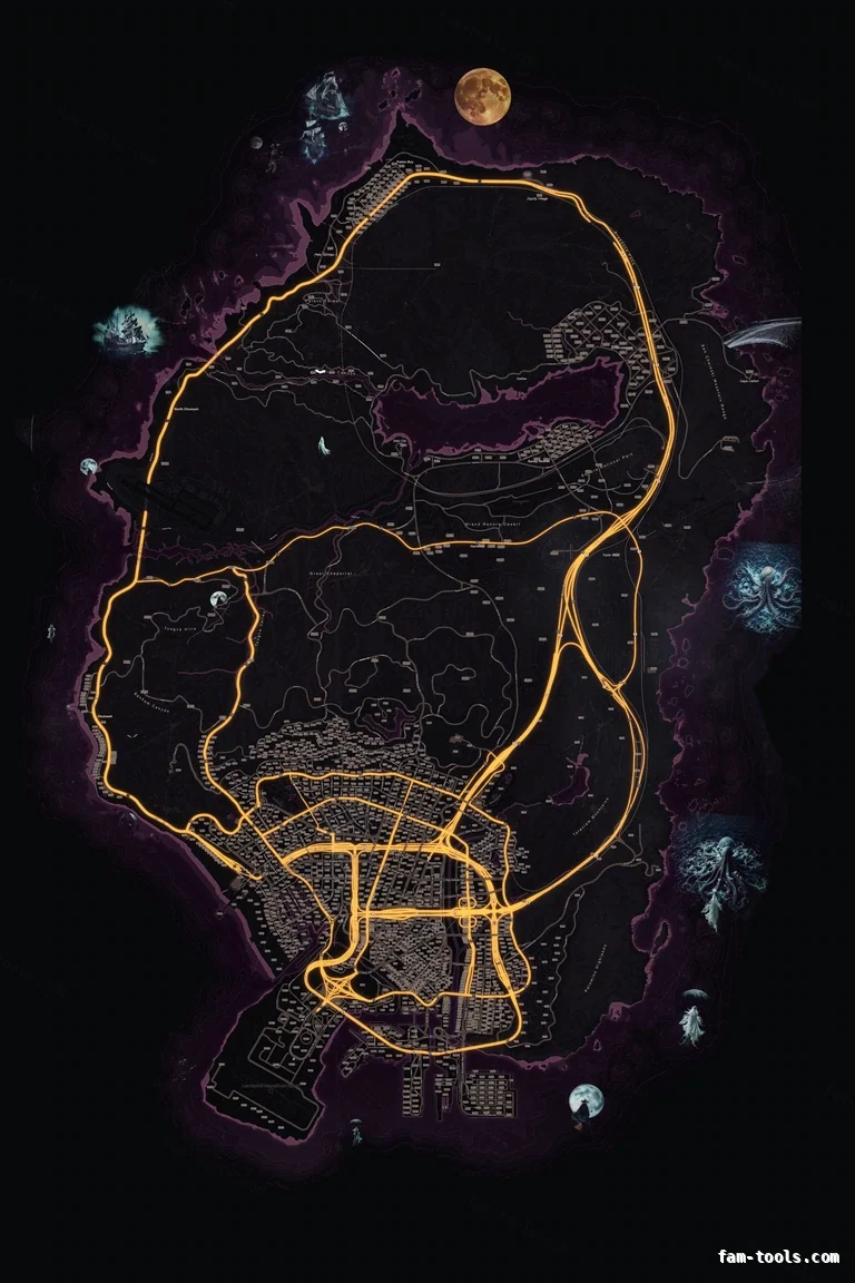 Halloween Pink FiveM Halloween minimap, the whole map