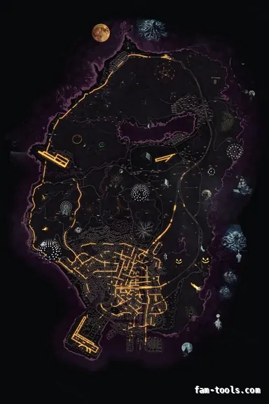 Halloween Pink HAUNTED MAGENTA FiveM-compatible minimap for GTA 5 — with postal codes — showing the whole Los Santos and Blaine County map