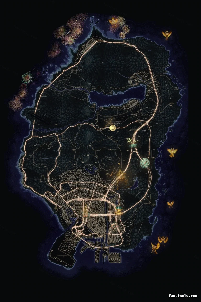 Christmas Purple FiveM Christmas minimap, the whole map