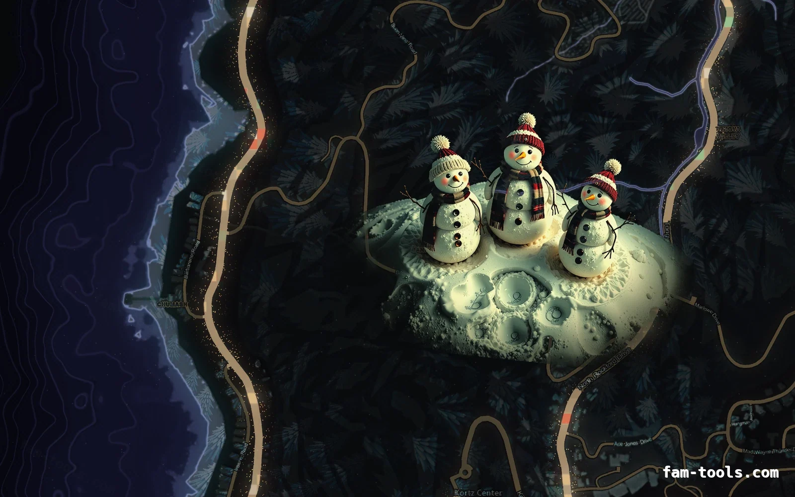 Christmas Purple Christmas FiveM minimap, the west coast