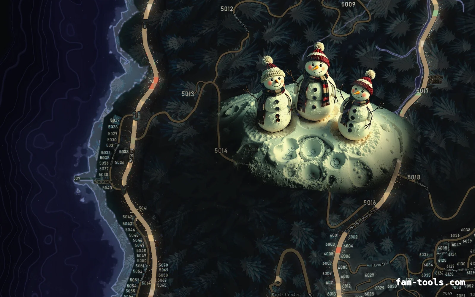 Christmas Purple Christmas FiveM minimap, the west coast