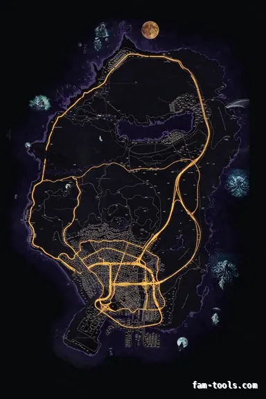 Halloween Purple HAUNTED VIOLET FiveM-compatible minimap for GTA 5 — google style — showing the whole Los Santos and Blaine County map