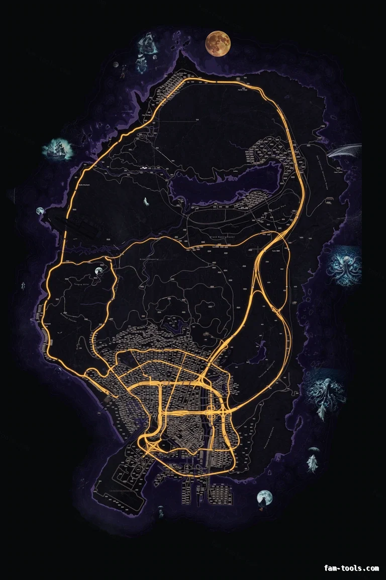 Halloween Purple FiveM Halloween minimap, the whole map