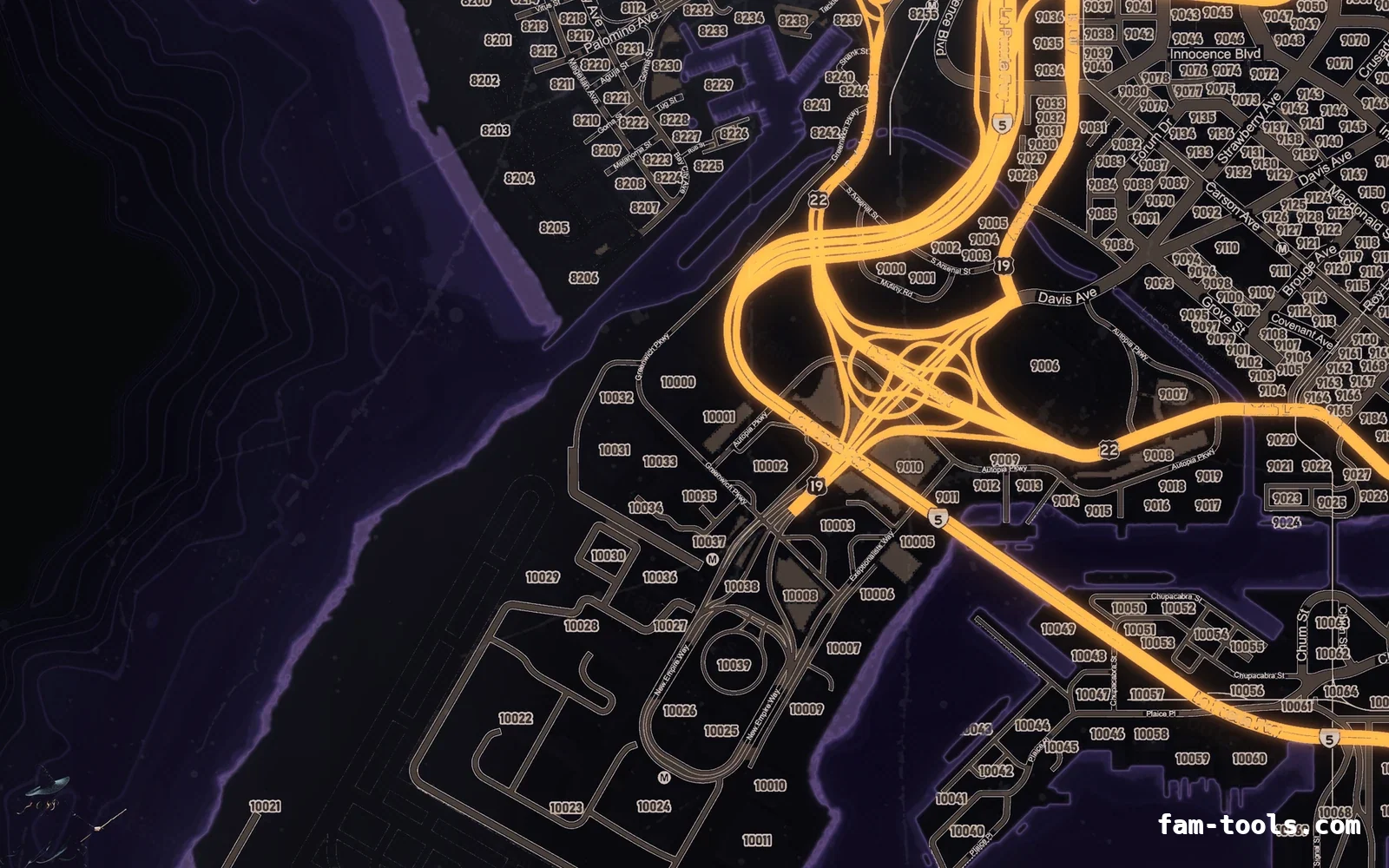 Halloween Purple Halloween FiveM minimap, the harbour