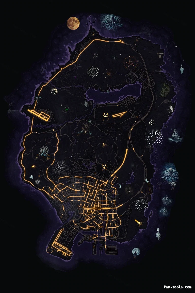 Halloween Purple FiveM Halloween minimap, the whole map