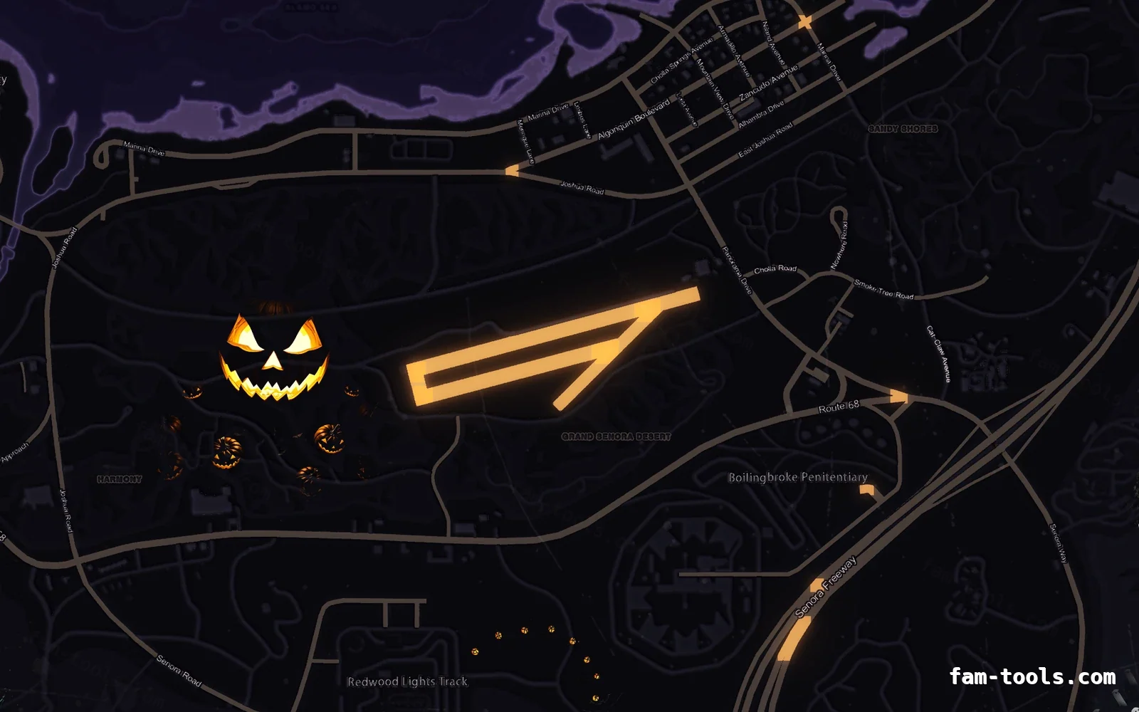 Halloween Purple Halloween minimap — Sandy Shores Halloween Purple Halloween FiveM minimap, sandy shores