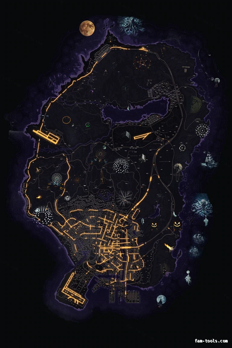 Halloween Purple FiveM Halloween minimap, the whole map