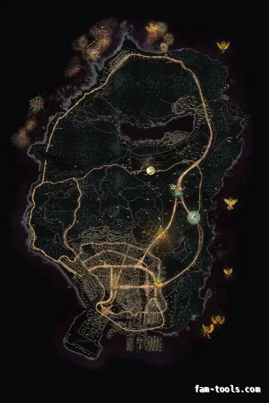Christmas Red WINTER CRIMSON FiveM-compatible minimap for GTA 5 — google style — showing the whole Los Santos and Blaine County map