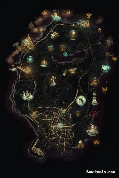 Christmas Red WINTER CRIMSON FiveM-compatible minimap for GTA 5 — without postal codes — showing the whole Los Santos and Blaine County map
