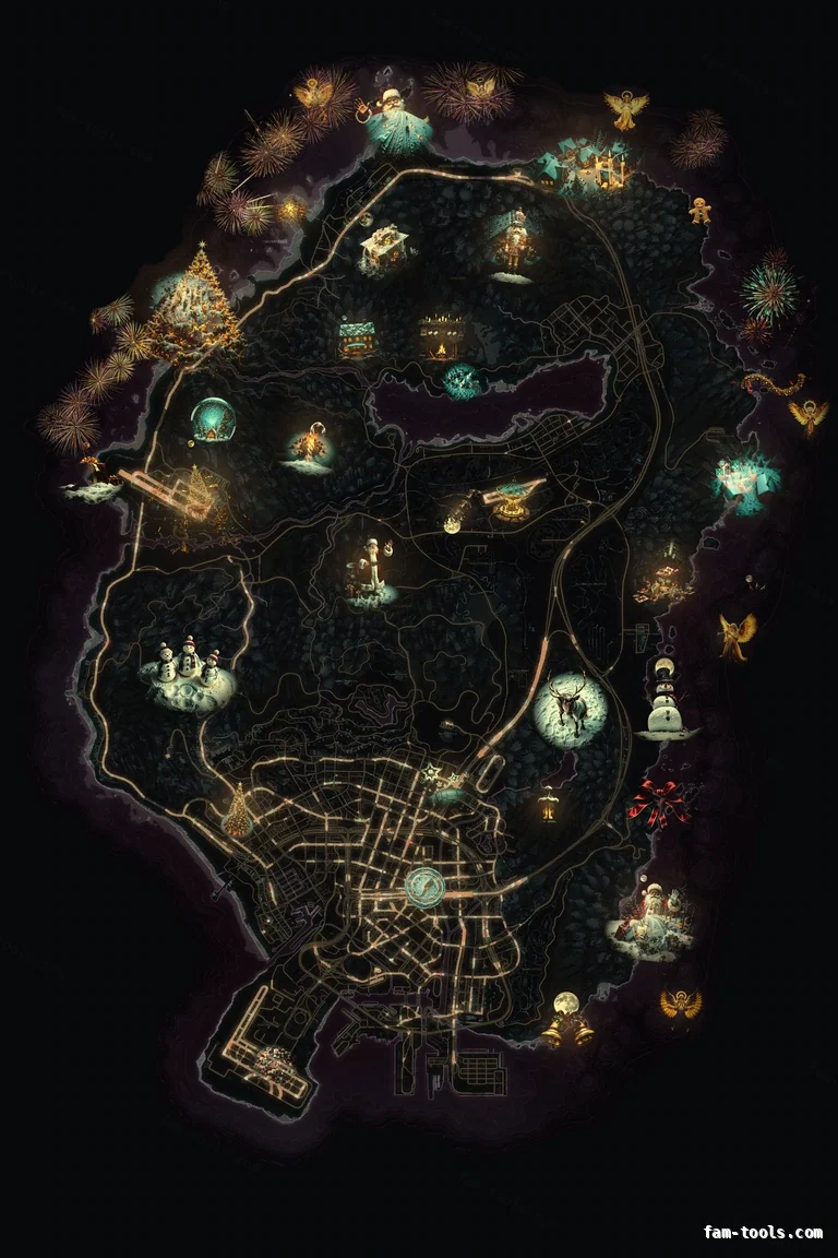 Christmas Red FiveM Christmas minimap, the whole map