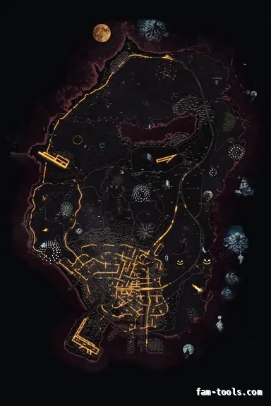 Halloween Red HAUNTED CRIMSON FiveM-compatible minimap for GTA 5 — with postal codes — showing the whole Los Santos and Blaine County map