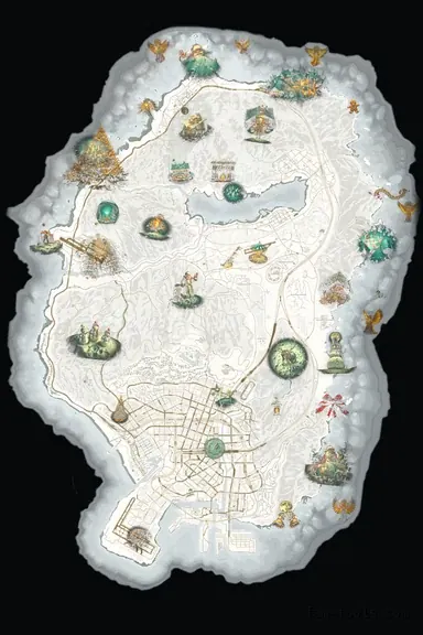 Christmas White WINTER ALABASTER FiveM-compatible minimap for GTA 5 — without postal codes — showing the whole Los Santos and Blaine County map
