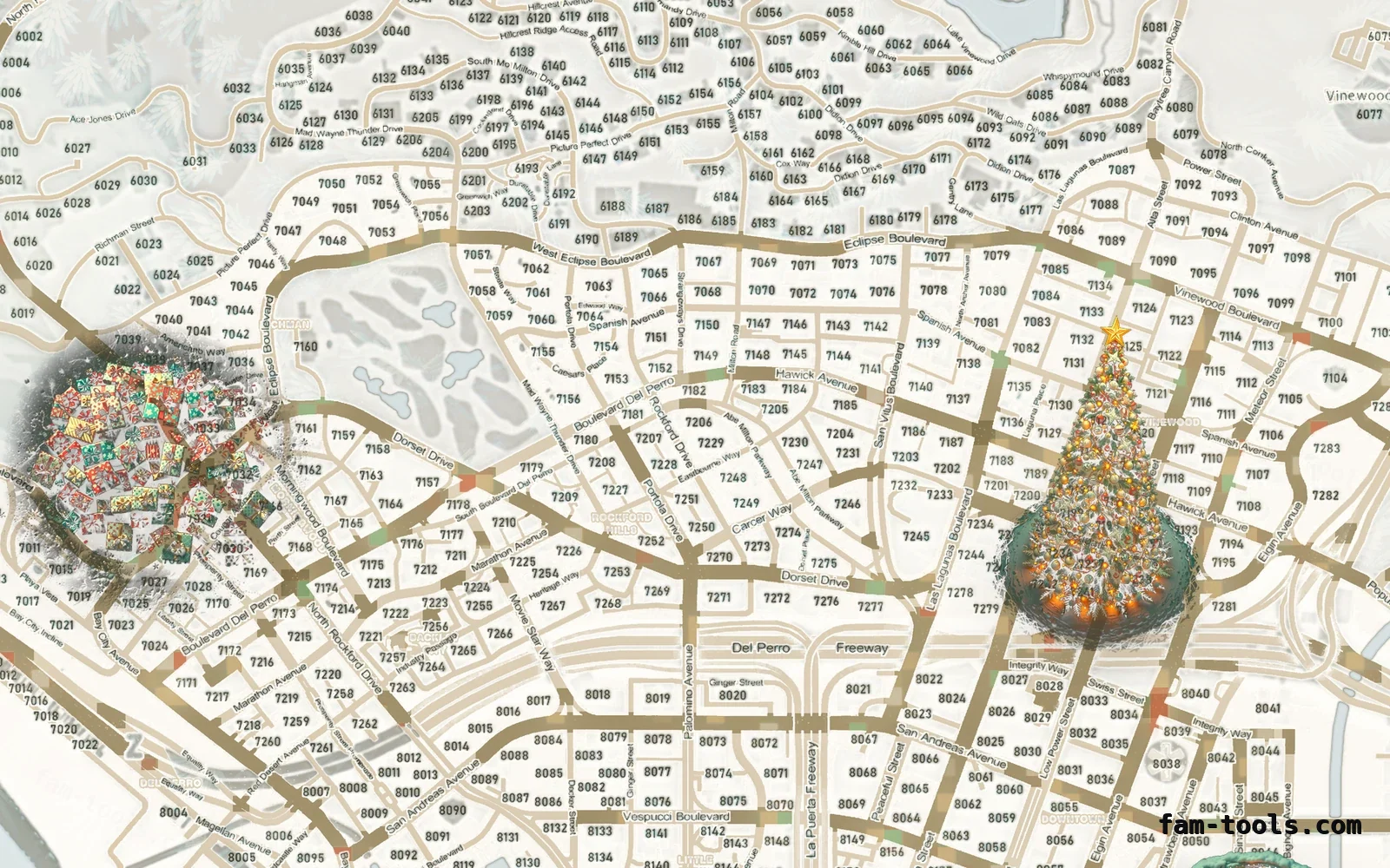 Christmas White Christmas FiveM minimap, los santos