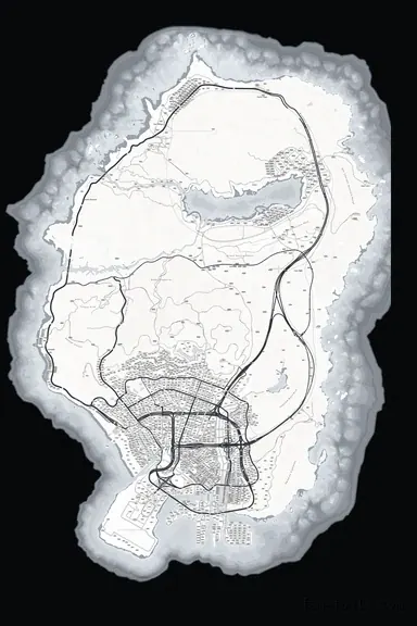 White ALABASTER FiveM-compatible minimap for GTA 5 — google style — showing the whole Los Santos and Blaine County map
