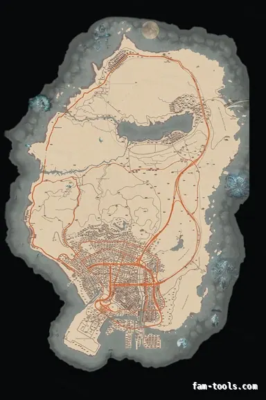 Halloween White HAUNTED ALABASTER FiveM-compatible minimap for GTA 5 — google style — showing the whole Los Santos and Blaine County map
