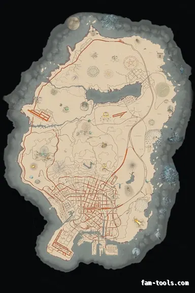 Halloween White HAUNTED ALABASTER FiveM-compatible minimap for GTA 5 — without postal codes — showing the whole Los Santos and Blaine County map