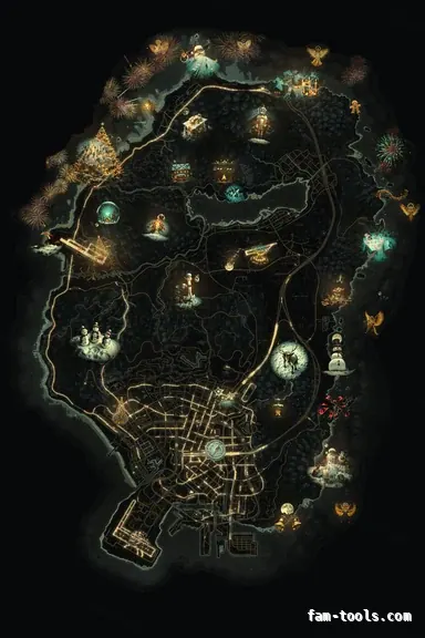Christmas Yellow WINTER SOLAR FiveM-compatible minimap for GTA 5 — without postal codes — showing the whole Los Santos and Blaine County map