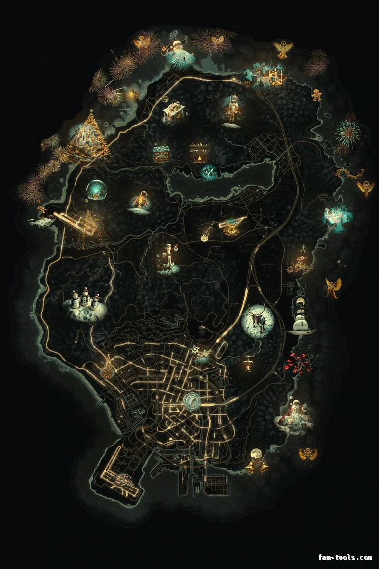 Christmas Yellow FiveM Christmas minimap, the whole map
