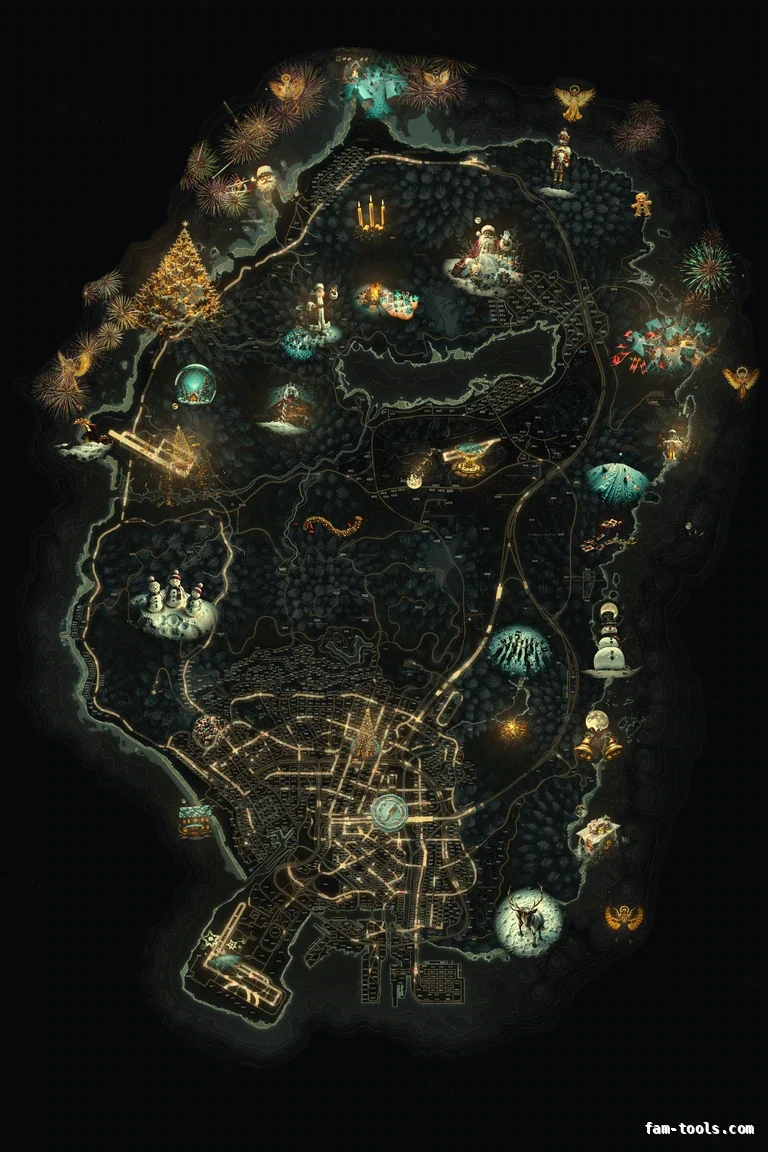 Christmas Yellow FiveM Christmas minimap, the whole map