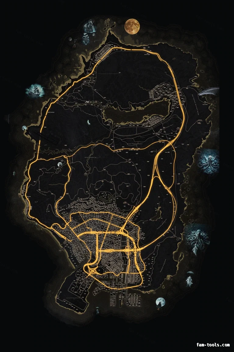 Halloween Yellow FiveM Halloween minimap, the whole map