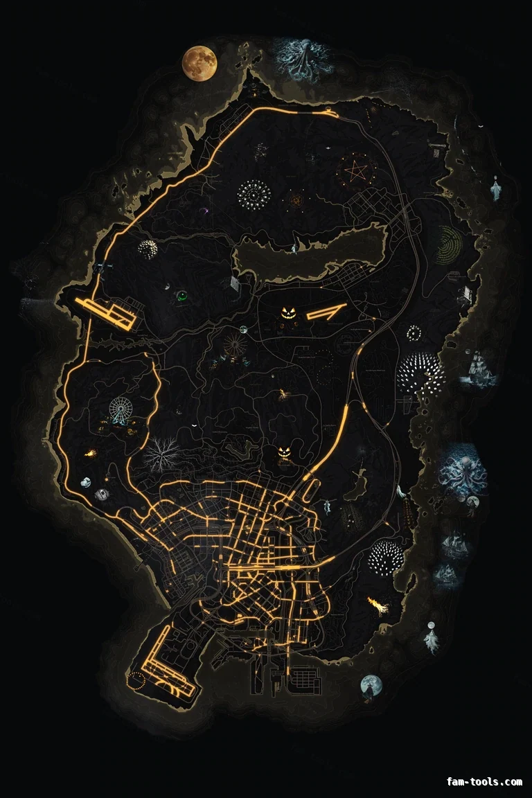 Halloween Yellow FiveM Halloween minimap, the whole map