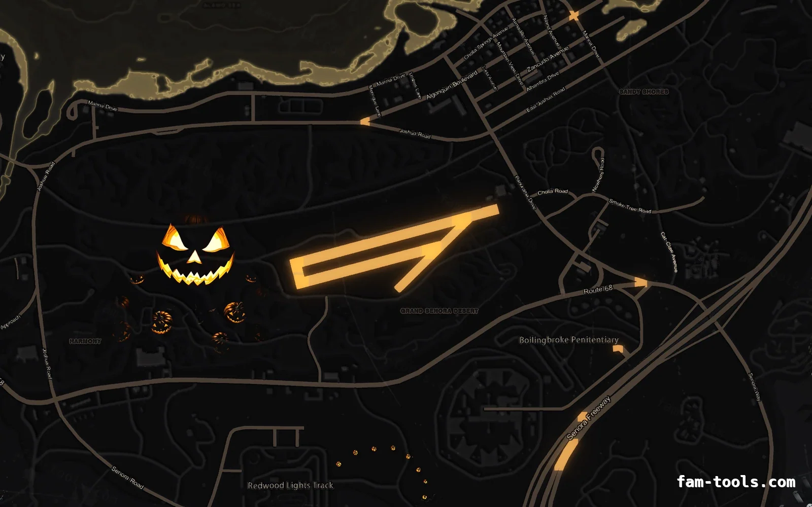 Halloween Yellow Halloween FiveM minimap, sandy shores