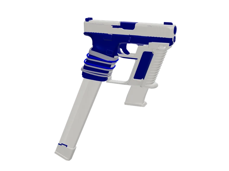 3dprintedglock — 3D render of the pistol model, shown from the side