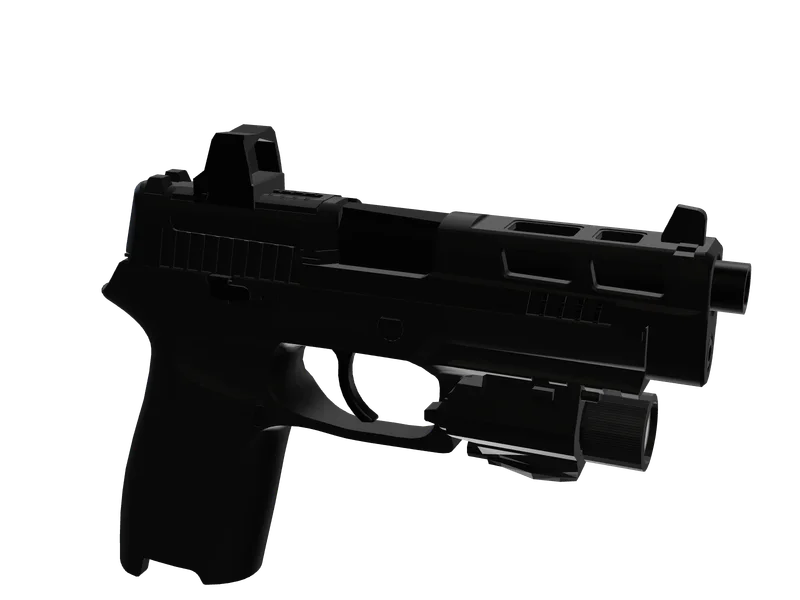 40sglock — 3D render of the pistol model, shown from the side