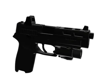 40sglock — 3D render of the pistol model, shown from the side
