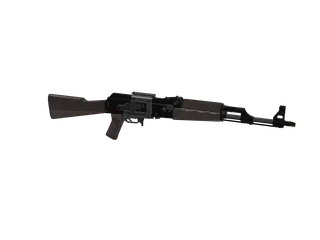 AK 47 Gold — 3D render of the rifle model, shown from the side