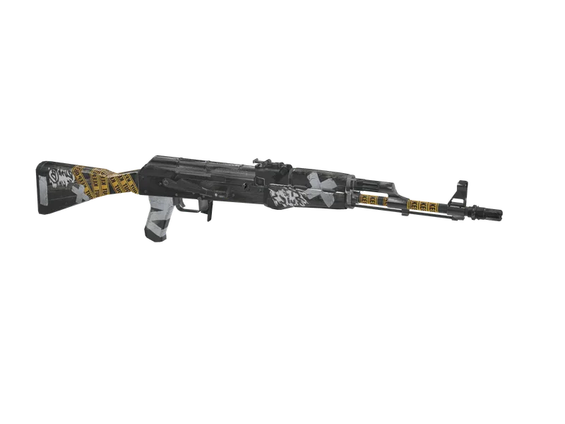 AK Evidence — 3D render of the rifle model, shown from the side