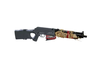 Akpaj — 3D render of the rifle model, shown from the side