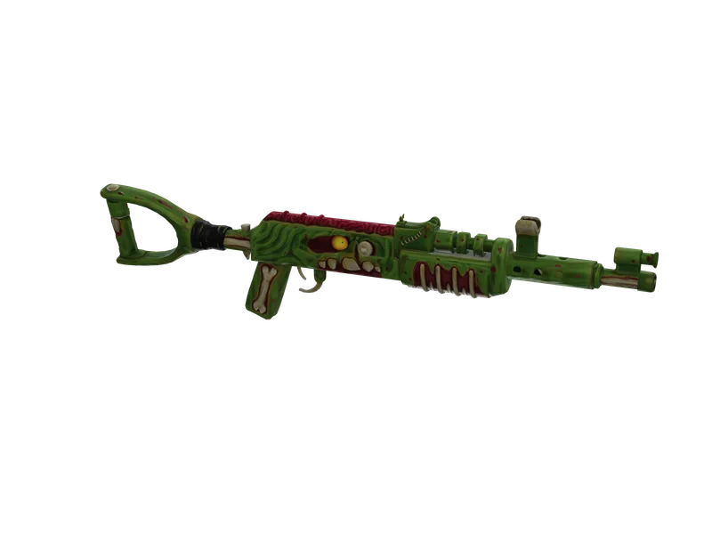 Akzombie — 3D render of the rifle model, shown from the side