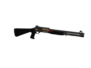 Benellim4 — 3D render of the shotgun model, shown from the side