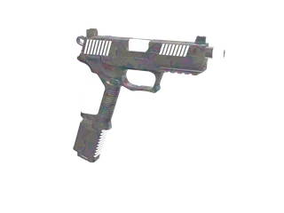 Bostinfingy — 3D render of the pistol model, shown from the side