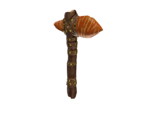 Carrothatchet — 3D render of the melee model, shown from the side