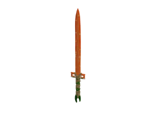 Carrotsword — 3D render of the melee model, shown from the side