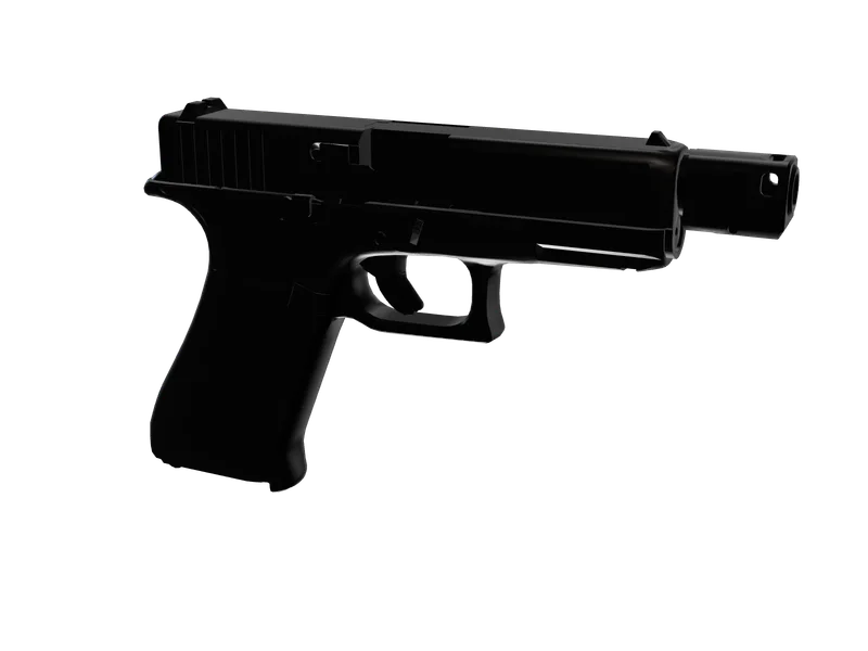 Colorfulpistol — 3D render of the pistol model, shown from the side