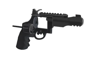 Combat Revolver — 3D render of the pistol model, shown from the side