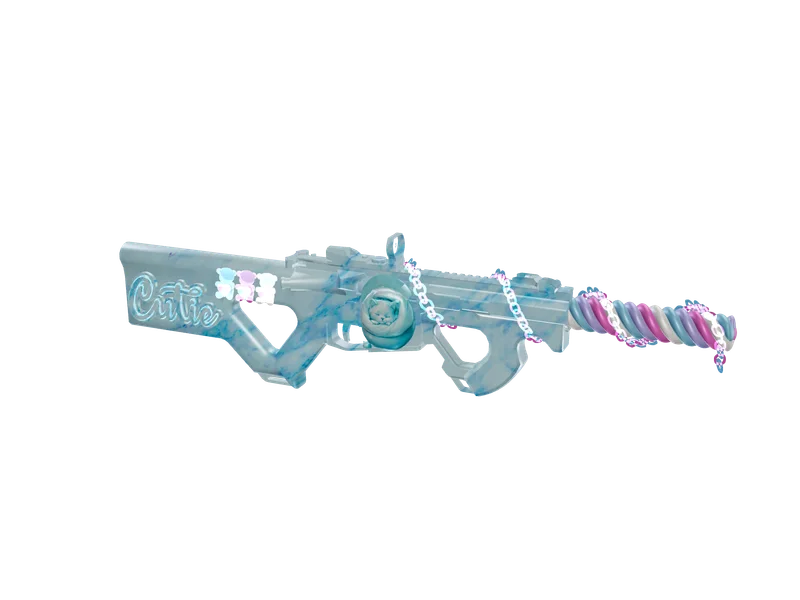 Cutievvs Blue — 3D render of the smg model, shown from the side