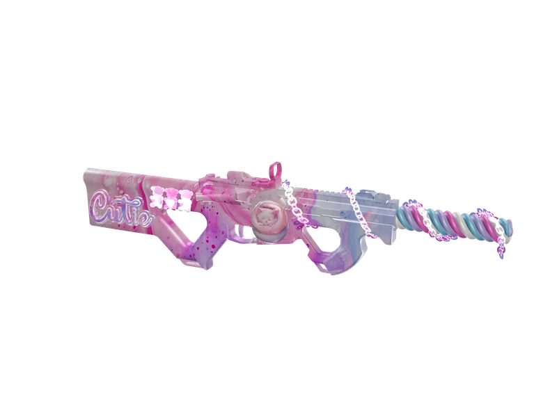 Cutievvs Pink — 3D render of the smg model, shown from the side