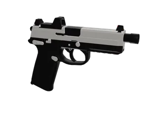 Fx45 — 3D render of the pistol model, shown from the side
