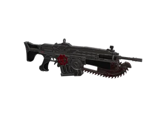 Gearsofwar — 3D render of the rifle model, shown from the side