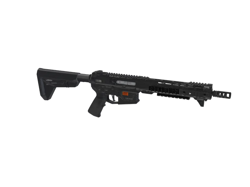 Harken4 Raven Pd — 3D render of the rifle model, shown from the side